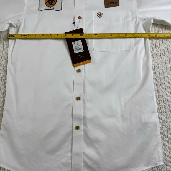 NEW Ariat Men's White Button Down Shirt w Logo Accents DISCONTINUED MODEL Sz S - Picture 16 of 16